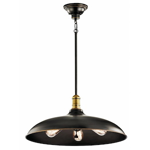 Cobson - 3 Light Pendant - With Vintage Industrial Inspirations - 9.5 Inches Tall By 20 Inches Wide - 1254737