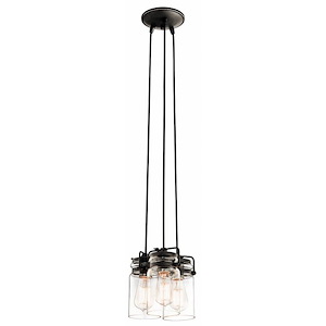 Brinley - 3 light Pendant - with Vintage Industrial inspirations - 7.75 inches tall by 8.5 inches wide - 967623