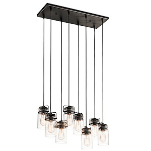 Brinley - 8 light Pendant - with Vintage Industrial inspirations - 7.75 inches tall by 10.25 inches wide