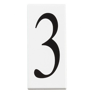 Address Light Number 3 Panel In Utilitarian Style-2.25 Inches Tall and 5 Inches Wide