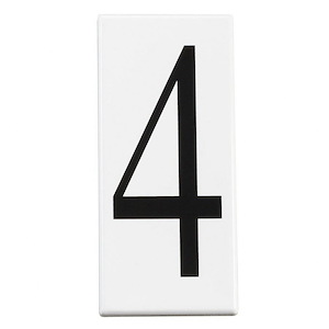 Address Light Number 4 Panel In Utilitarian Style-2.25 Inches Tall and 5 Inches Wide