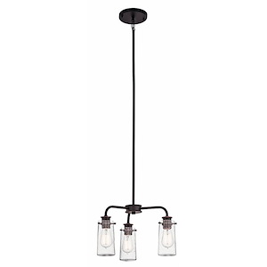 Braelyn - 3 Light Semi-Flush Mount - with Vintage Industrial inspirations - 11.25 inches tall by 17.75 inches wide - 967245