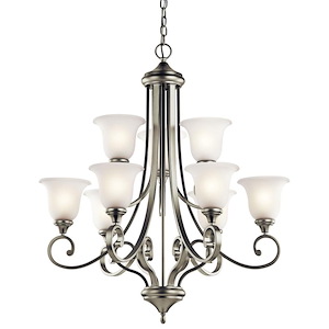 Monroe - 9 Light 2-Tier Chandelier - with Traditional inspirations - 37.75 inches tall by 33.5 inches wide - 967226