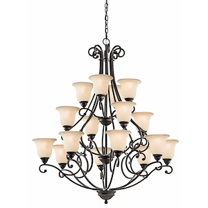 Camerena - 16 Light Multi Tier Chandelier - with Traditional inspirations - 48.25 inches tall by 45 inches wide