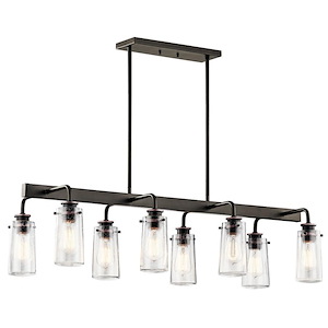 Braelyn - 8 Light Linear Chandelier - with Vintage Industrial inspirations - 11.5 inches tall by 15 inches wide - 968110