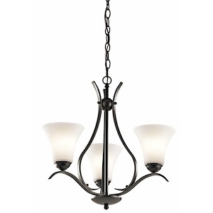 Keiran - 3 Light Small Chandelier - with Transitional inspirations - 20 inches tall by 20.75 inches wide