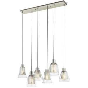 Evie - 6 light Linear Chandelier - with Transitional inspirations - 9.5 inches tall by 10 inches wide - 967759