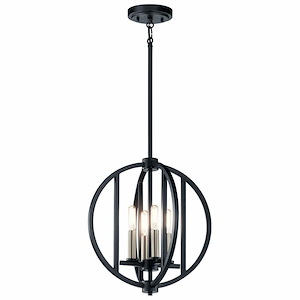 Samural - 4 light Mini Chandelier - 14 inches wide