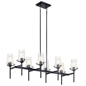 Alton - 8 Light Double Linear Chandelier In Vintage Industrial Style-19 Inches Tall and 17 Inches Wide - 1145181