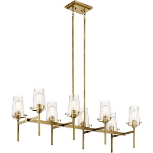 Alton - 8 Light Double Linear Chandelier In Vintage Industrial Style-19 Inches Tall and 17 Inches Wide - 1254743