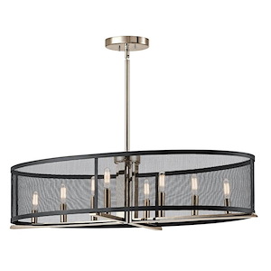 Titus - 8 light Oval Chandelier - 9.75 inches tall by 17 inches wide