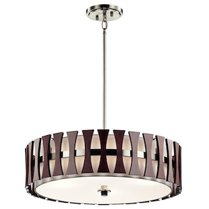 Cirus - 4 light Convertible Pendant/Semi-Flush Mount - with Contemporary inspirations - 12 inches tall by 24 inches wide