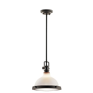 Hatteras Bay - 1 light Pendant - with Vintage Industrial inspirations - 12 inches tall by 11.5 inches wide - 967822