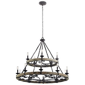 Taulbee - Fifteen Light 2-Tier Large Chandelier - 38.75 inches tall by 44 inches wide