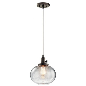 Avery - 1 light Mini Pendant - with Vintage Industrial inspirations - 11.25 inches tall by 9.75 inches wide - 968156