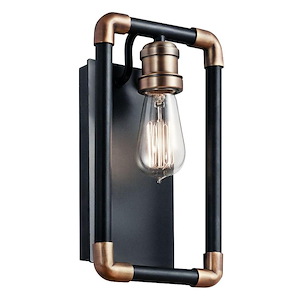 Imahn - Transitional 1 Light Wall Sconce - with Vintage Industrial inspirations - 12 inches tall by 6.75 inches wide