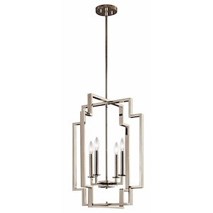 Downtown Deco - 4 Light Large Foyer Pendant - with Transitional inspirations - 25 inches tall by 18 inches wide - 968774