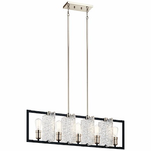 Forge - 5 light Linear Chandelier - with Vintage Industrial inspirations - 10.75 inches tall by 9 inches wide