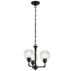 Niles - 3 light Convertible Chandelier - with Vintage Industrial inspirations - 14.25 inches tall by 16 inches wide - 968861