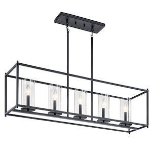 Crosby - 5 Light Linear Chandelier - with Contemporary Inspirations - 25.75 Inches Tall by 41.2 Inches Long - 938567
