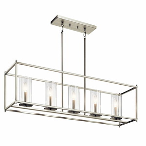 Crosby - 5 Light Linear Chandelier - with Contemporary Inspirations - 25.75 Inches Tall by 41.2 Inches Long - 970210