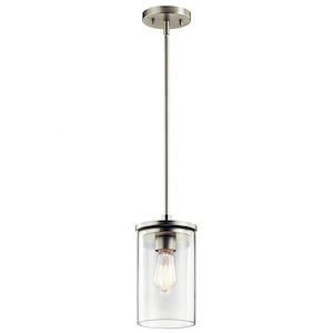 Crosby - 1 light Mini Pendant - with Contemporary inspirations - 10.75 inches tall by 6 inches wide - 968858