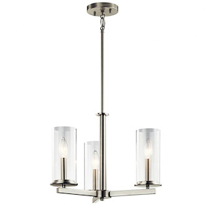 Crosby - 3 light Convertible Chandelier - with Contemporary inspirations - 13.75 inches tall by 18 inches wide - 968857