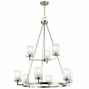 Daimlen - 9 light 2-Tier Large Chandelier - with Transitional inspirations - 40 inches tall by 34 inches wide