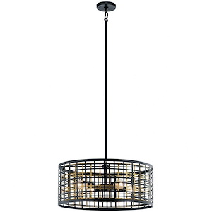 Aldergate - 4 light Round Pendant - with Soft Contemporary inspirations - 11.5 inches tall by 24 inches wide