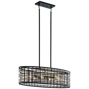 Aldergate - 6 light Oval Pendant - with Soft Contemporary inspirations - 11.25 inches tall by 17 inches wide