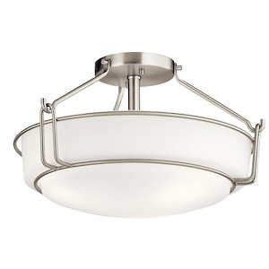 Alkire - 3 light Semi-Flush Mount - with Transitional inspirations - 9.25 inches tall by 16.5 inches wide - 687927