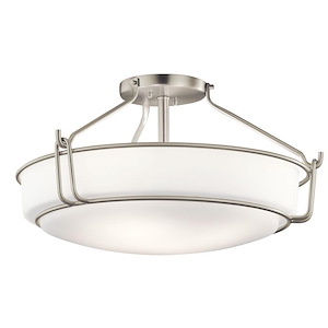 Alkire - 4 light Semi-Flush Mount - with Transitional inspirations - 11 inches tall by 22 inches wide - 687926