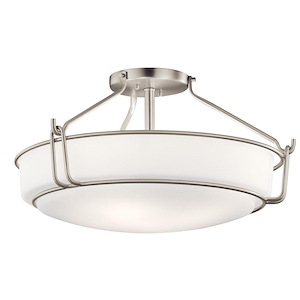 Alkire - 4 light Semi-Flush Mount - with Transitional inspirations - 11 inches tall by 22 inches wide - 687926