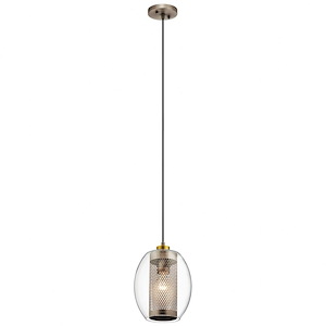 Asher - 1 light Mini Pendant - with Vintage Industrial inspirations - 11.75 inches tall by 8.5 inches wide - 969159