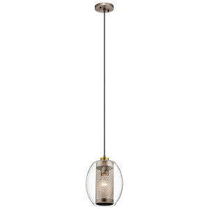 Asher - 1 light Mini Pendant - with Vintage Industrial inspirations - 11.75 inches tall by 8.5 inches wide