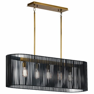 Linara - 5 light Linear Chandelier - with Contemporary inspirations - 12.5 inches tall by 12 inches wide