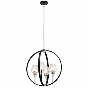 Moyra - 4 light Medium Chandelier - with Contemporary inspirations - 25.5 inches tall by 24 inches wide