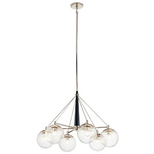 Marilyn - 6 light Chandelier - with Mid-Century/Retro inspirations - 25 inches tall by 34.5 inches wide