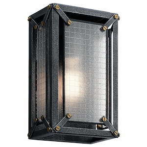 Steel - 1 Light Wall Sconce - with Vintage Industrial inspirations - 12 inches tall by 7.5 inches wide