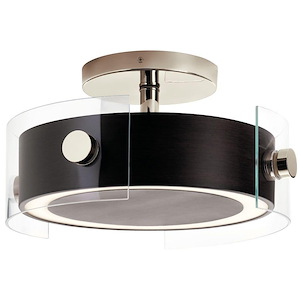 Tig - 40W 1 LED Semi-Flush Mount - 8.25 inches tall by 15.25 inches wide