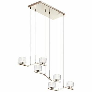 Lasus - 34W 6 LED Linear Chandelier - with Contemporary inspirations - 8.5 inches tall by 13.75 inches wide