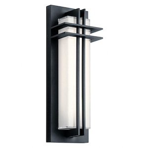 Manhattan - 12.5W 1 LED Small Outdoor Wall Lantern - with Contemporary inspirations - 16 inches tall by 5.25 inches wide