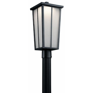 Amber Valley - 1 LED Outdoor Post Lantern - with Transitional inspirations - 19.75 inches tall by 8.5 inches wide