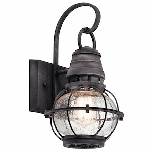 Bridge Point - 2700K 1 light X-Large Outdoor Wall Mount - with Coastal inspirations - 13.25 inches tall by 7 inches wide