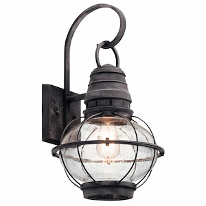 Bridge Point - 1 light Large Outdoor Wall Mount - with Coastal inspirations - 20 inches tall by 11 inches wide