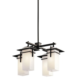 Caterham - 4 Light Square Chandelier - With Contemporary Inspirations - 12.75 Inches Tall By 21 Inches Wide - 1146855
