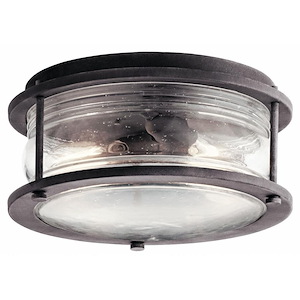 Ashland Bay - 2 light Outdoor Flush Mount - with Lodge/Country/Rustic inspirations - 6 inches tall by 12 inches wide - 968282