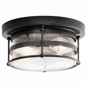 Mill Lane - 2 light Outdoor Flush Mount - with Coastal inspirations - 6 inches tall by 12.25 inches wide - 969316