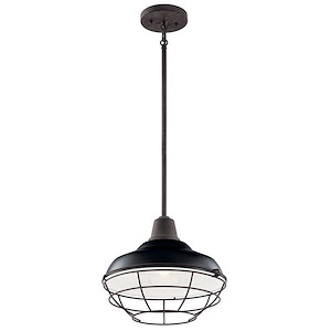 Pier - 1 light Outdoor Convertible Pendant - with Vintage Industrial inspirations - 11 inches tall by 12.5 inches wide - 969830