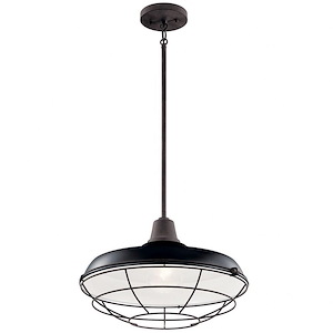 Pier - 1 light Outdoor Convertible Pendant - with Vintage Industrial inspirations - 11 inches tall by 16.5 inches wide - 969831